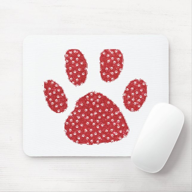 Glitter pawprint mouse pad (With Mouse)