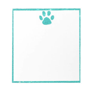 Glitter pawprint  notepad