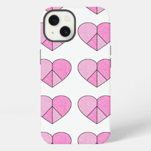 Glitter Peace Sign Hearts iPhone 13 Case