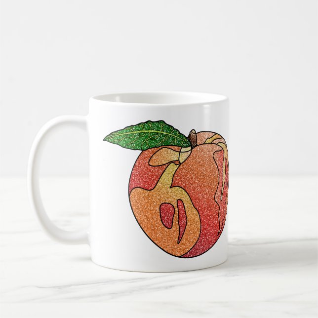 Glitter Peach Coffee Mug (Left)