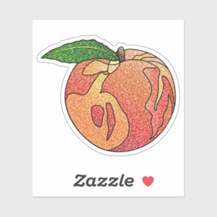 Glitter Peach Custom-Cut Vinyl Stickers
