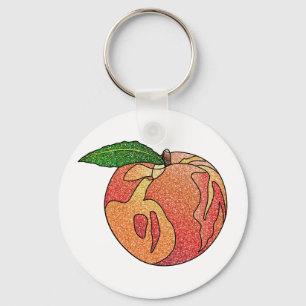 Glitter Peach Keychain