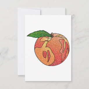 Glitter Peach Thank You Card