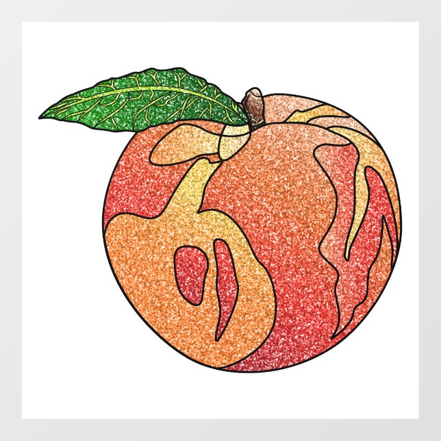 Glitter Peach Window Cling (Sheet)