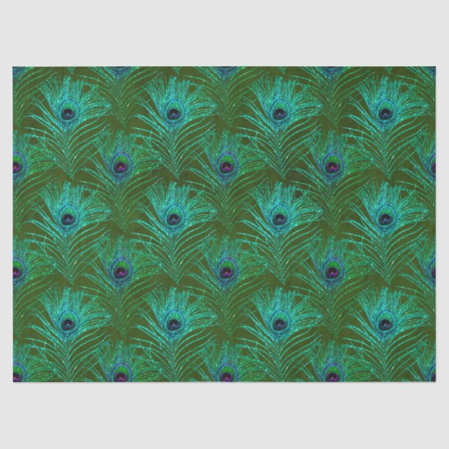 Glitter Peacock Feather Series Design 19 Tissue Paper (Front)