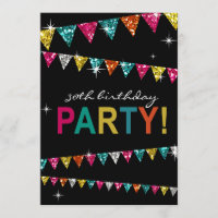 Glitter Pennant Flags 30th Birthday Celebration