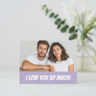 Glitter Personalized Couple Photo Valentine Card