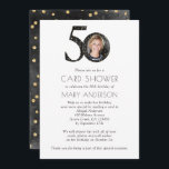 Glitter Photo 50th Birthday Card Shower Invitation<br><div class="desc">Invite friends and family to take part in a Card Shower for their special occasion with this beautiful glitter confetti design.</div>