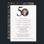 Glitter Photo 50th Birthday Card Shower Invitation<br><div class="desc">Invite friends and family to take part in a Card Shower for their special occasion with this beautiful glitter confetti design.</div>