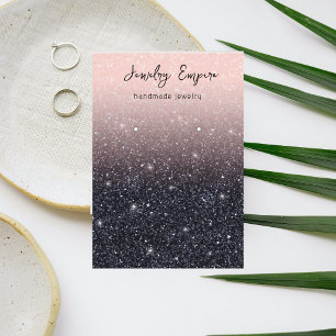 Glitter Pink And Black Earning Holder Business Card
