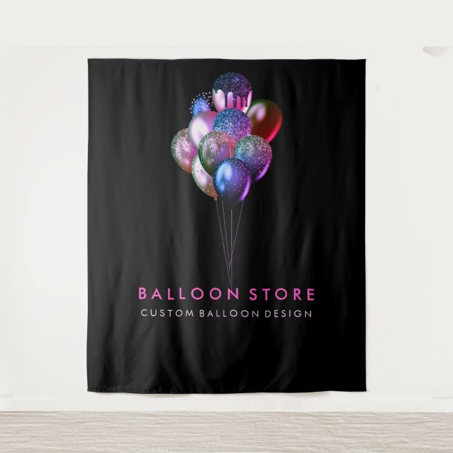 Glitter Pink Balloon Wedding Decor Party Tapestry (Front)