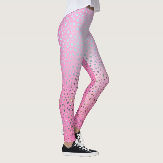 Glitter Pink Cheetah Print Leggings (Right)