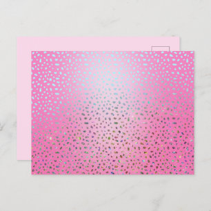 Glitter Pink Cheetah Print Postcard