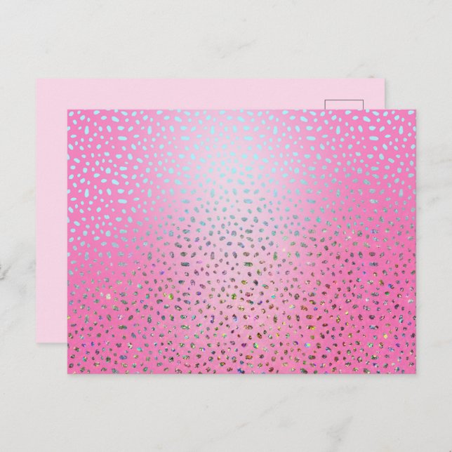 Glitter Pink Cheetah Print Postcard (Front/Back)