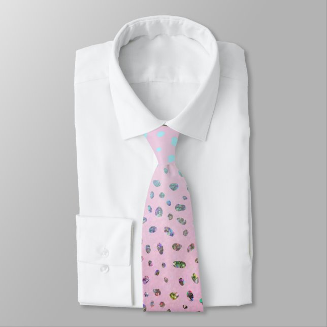 Glitter Pink Cheetah Print Tie (Tied)