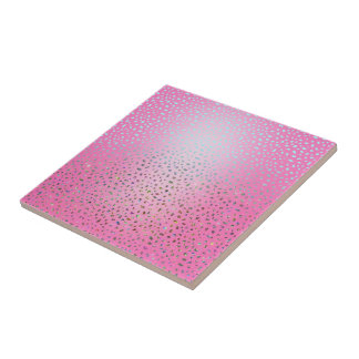 Glitter Pink Cheetah Print Tile