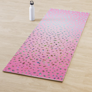 Glitter Pink Cheetah Print Yoga Mat