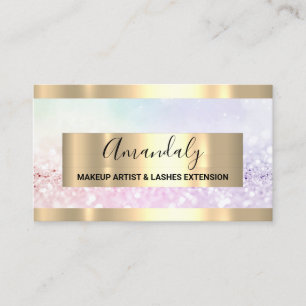 Glitter Pink Gold Framed Event Planner QR Code Business Card