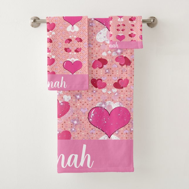 glitter pink heart vibrant romantic wallpaper (En situation)