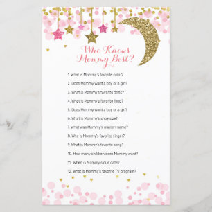 Glitter pink moon  Watercolor Who Knows Mommy Best