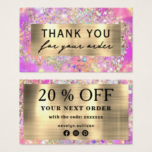 Glitter pink opal discount card