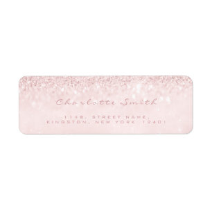 Glitter Pink Pastel Girly RSVP Return Address