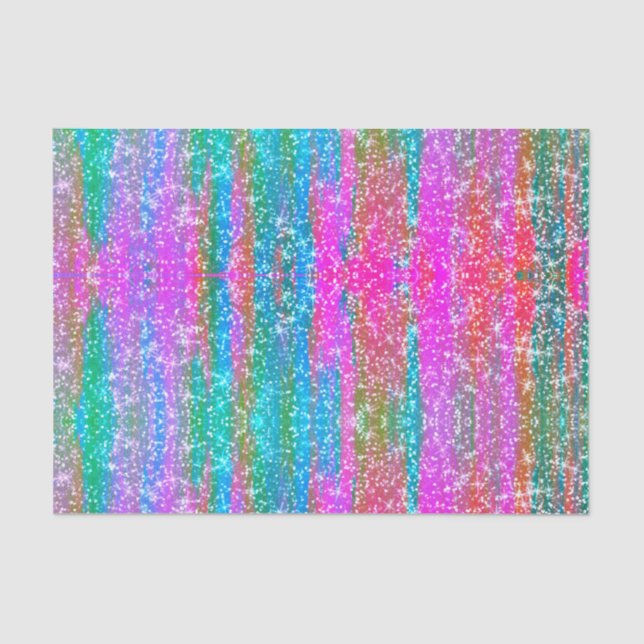 Glitter Pink Purple Teal Blue Girly Decoupage Tissue Paper (Front)