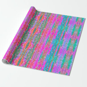 Glitter Pink Purple Teal Blue Girly Decoupage Wrapping Paper