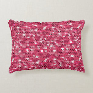 Glitter pink sequin pattern accent pillow