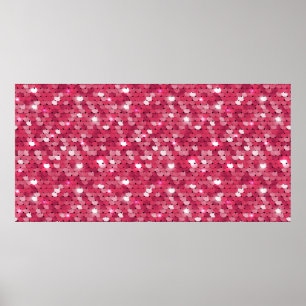 Glitter pink sequin pattern poster