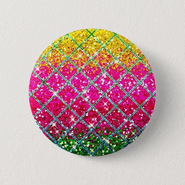 Glitter Pink Snakeskin 2 Inch Round Button (Front)