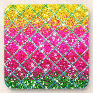 Glitter Pink Snakeskin Coaster
