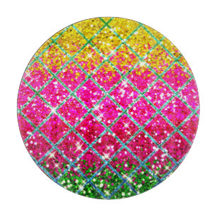 Glitter Pink Snakeskin Cutting Board