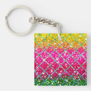 Glitter Pink Snakeskin Keychain