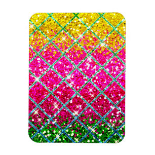 Glitter Pink Snakeskin Magnet