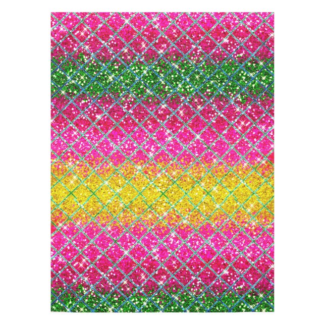 Glitter Pink Snakeskin Tablecloth (Front)