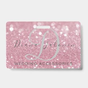 Glitter Pink WEDDING ACCESSORIES Badge