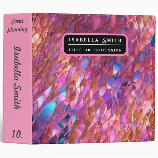 Glitter Popular Opal Holographic Collection Binder (Front/Spine)
