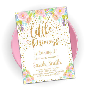 Glitter Princess Birthday Invitations