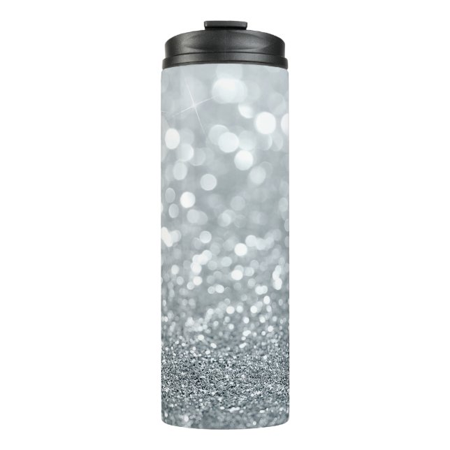 Glitter Princess Silver Sparkle Glamour  Thermal Tumbler (Front)