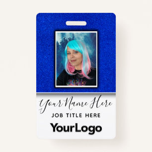 Glitter Professional Corporate Employee Photo Name Badge