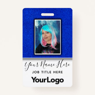 Glitter Professional Corporate Employee Photo Name Badge