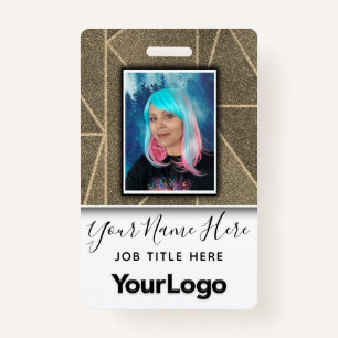 Glitter Professional Corporate Employee Photo Name Badge