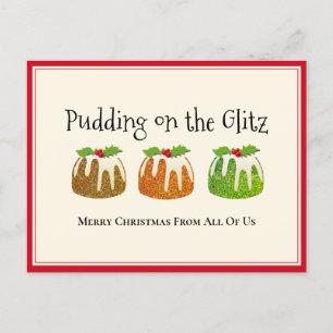 Glitter Pudding Christmas Card