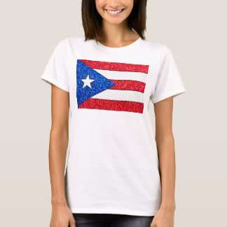 Glitter Puerto Rico flag ladies strap shirt