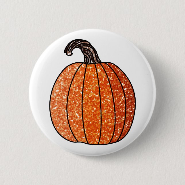 Glitter Pumpkin 2 Inch Round Button (Front)