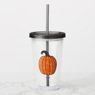 Glitter Pumpkin Acrylic Tumbler