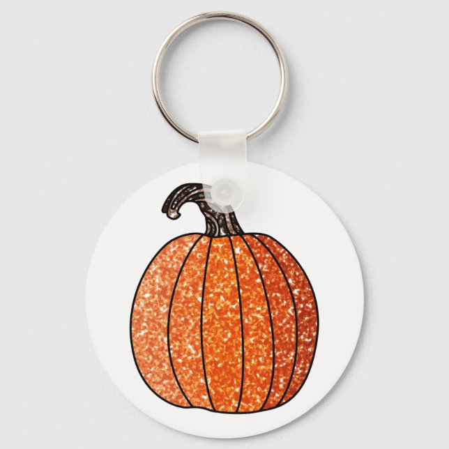 Glitter Pumpkin Keychain (Front)