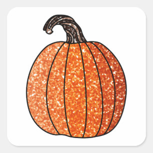 Glitter Pumpkin Square Sticker