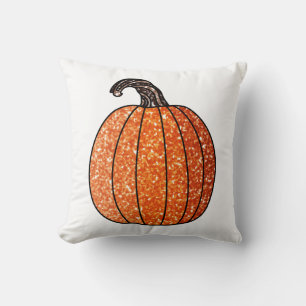 Glitter Pumpkin Throw Pillow